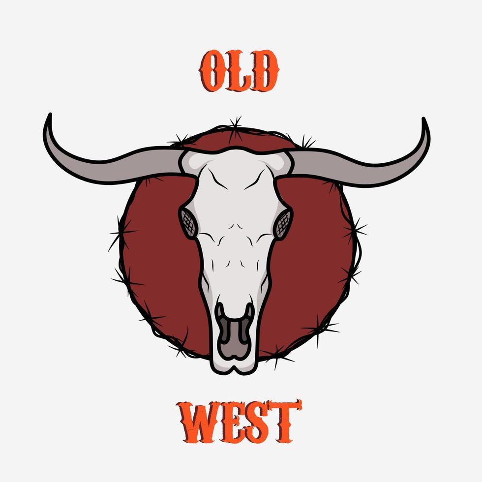 illustration vector of long horn bull in vintage design perfect for print,etc