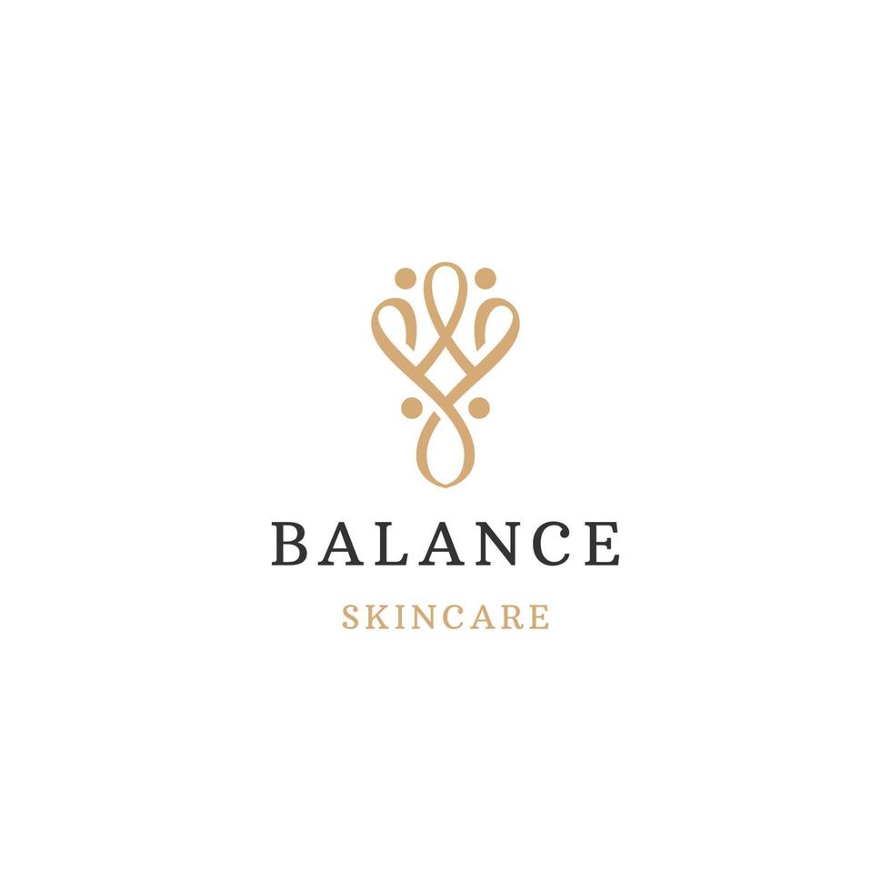 Yoga studio logo. Wellness health spa line icon. Meditation symbol. Zen harmony balance flat vector. vector