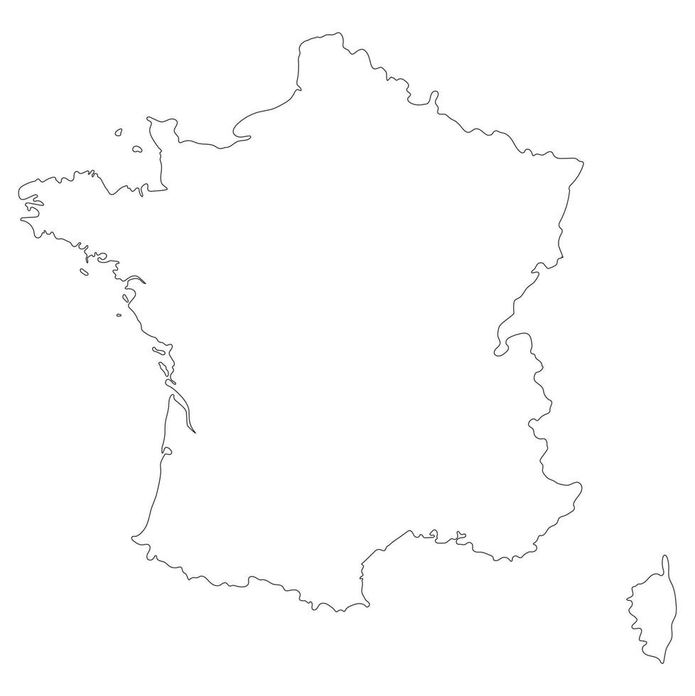 France map. French map. Outline on white background vector