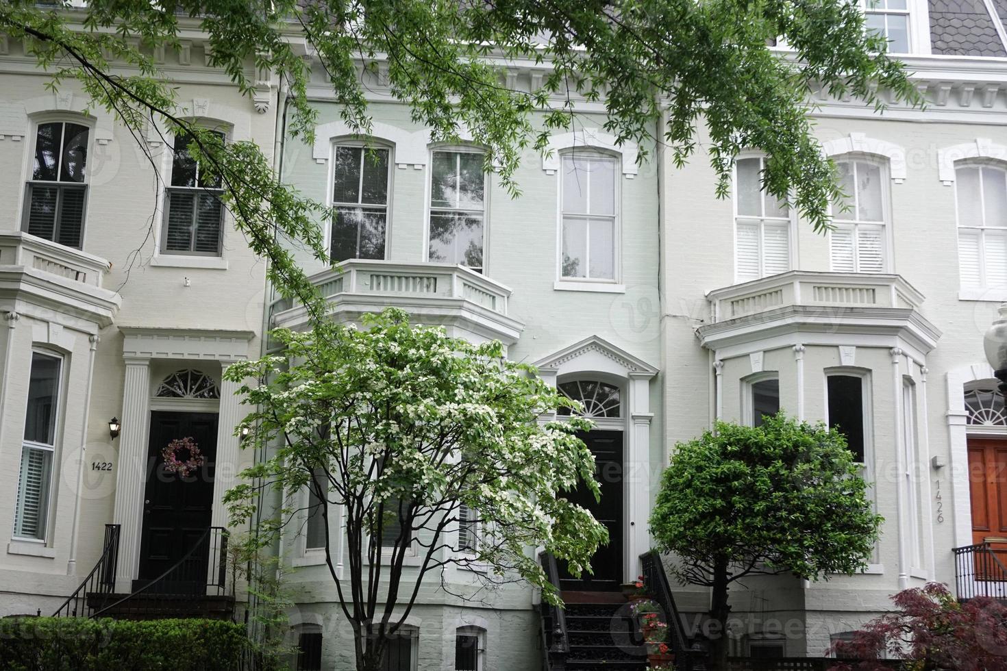 georgetown dc washington houses under the rain photo