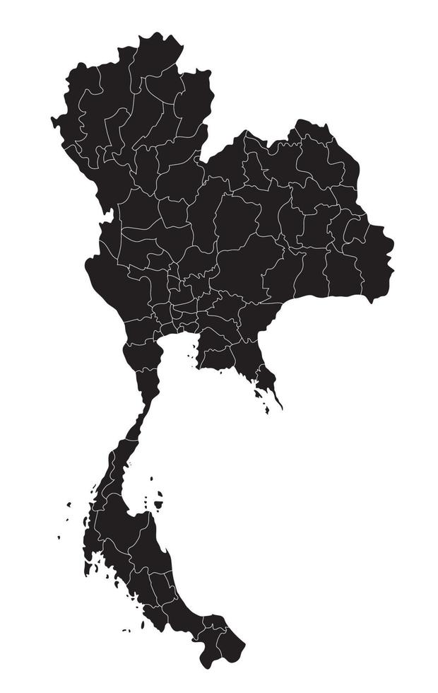 mapa de tailandia, provincia región. vector