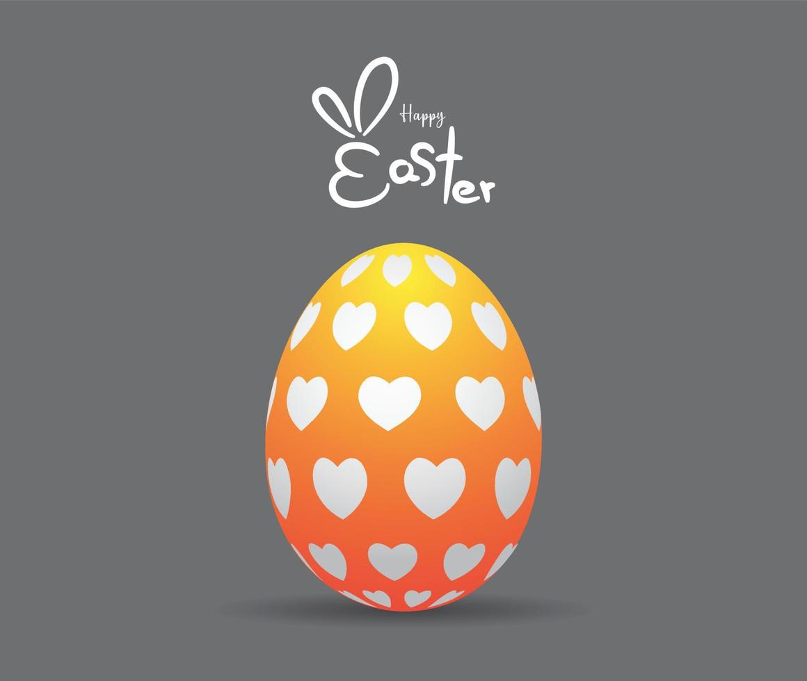 Happy Easter hand lettering with with Easter eggs, paper art style, Vector illustration