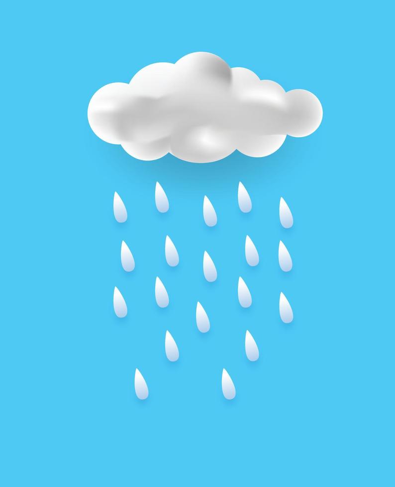 Heavy rain in dark sky, rainy season. vector