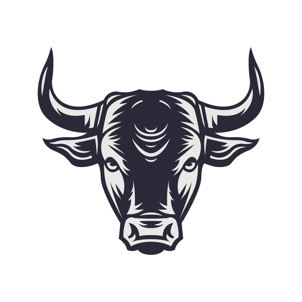 The Mighty Bull A Symbol of Strength and Determination, Mascot Logo Concept Vector Illustration Cartoon. Suitable For Logo, Wallpaper, Banner, Card, Book Illustration, T-Shirt, Sticker, Cover, etc