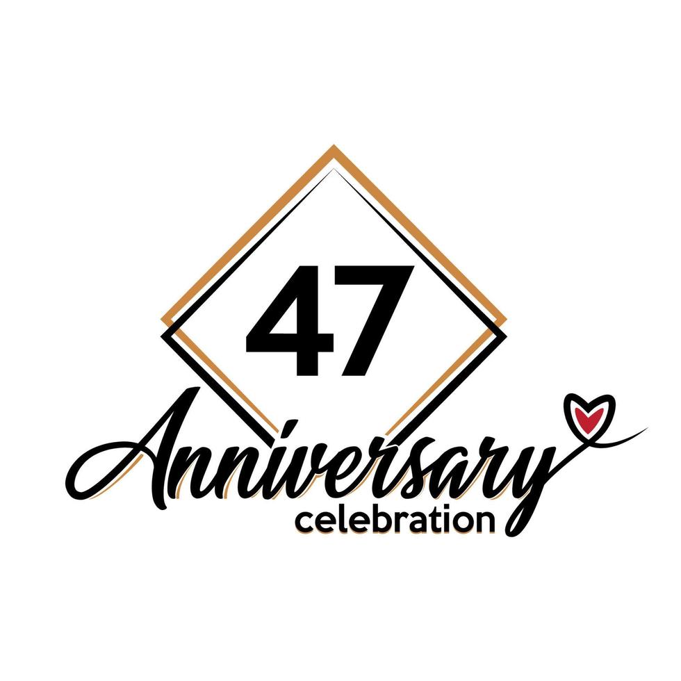 47 years anniversary celebration vector template design illustration