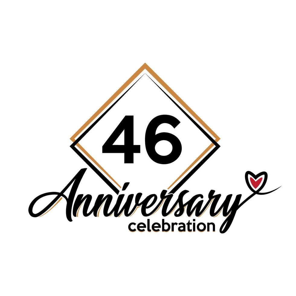 46 years anniversary celebration vector template design illustration