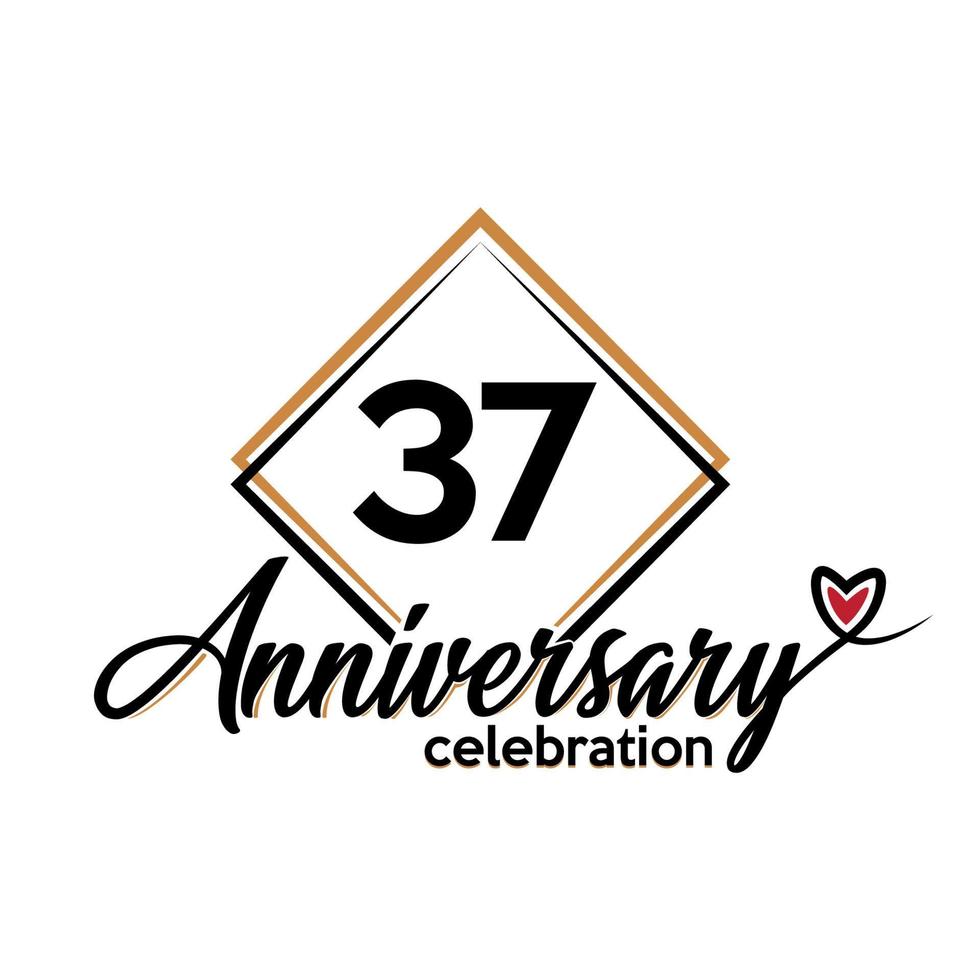 37 years anniversary celebration vector template design illustration