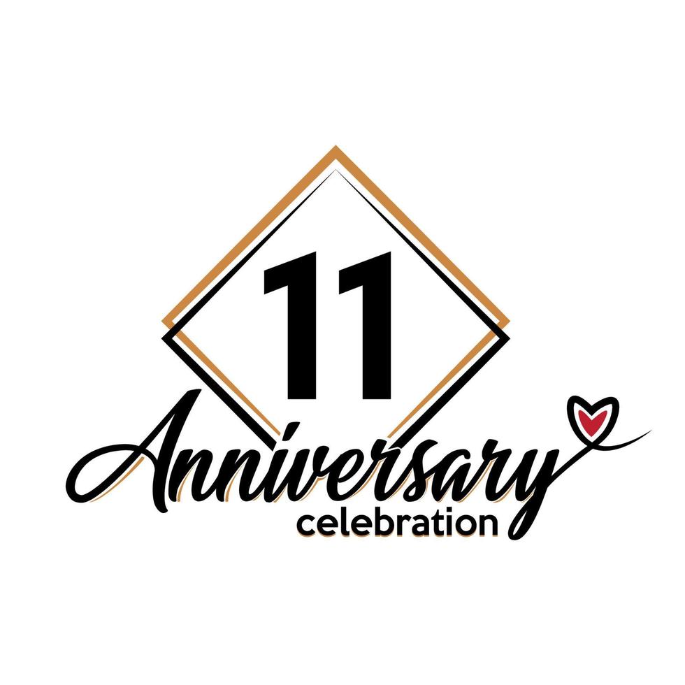 11 years anniversary celebration vector template design illustration