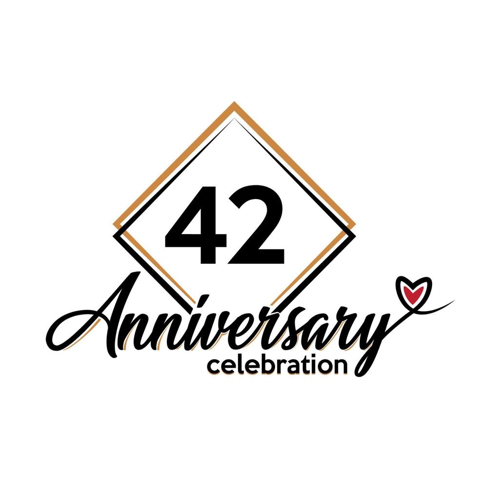 42 years anniversary celebration vector template design illustration