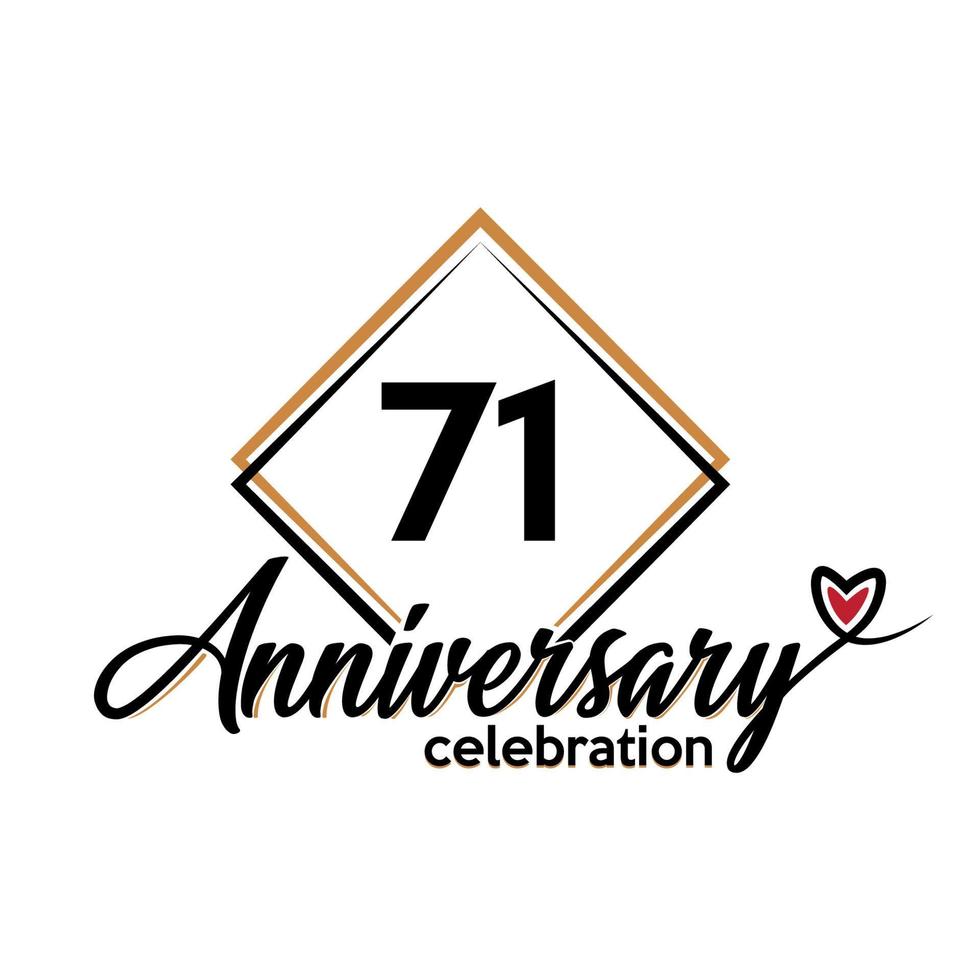 71 years anniversary celebration vector template design illustration