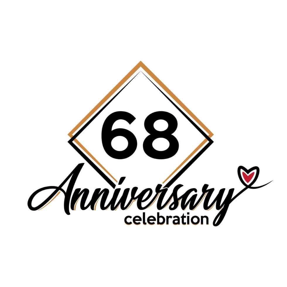 68 years anniversary celebration vector template design illustration