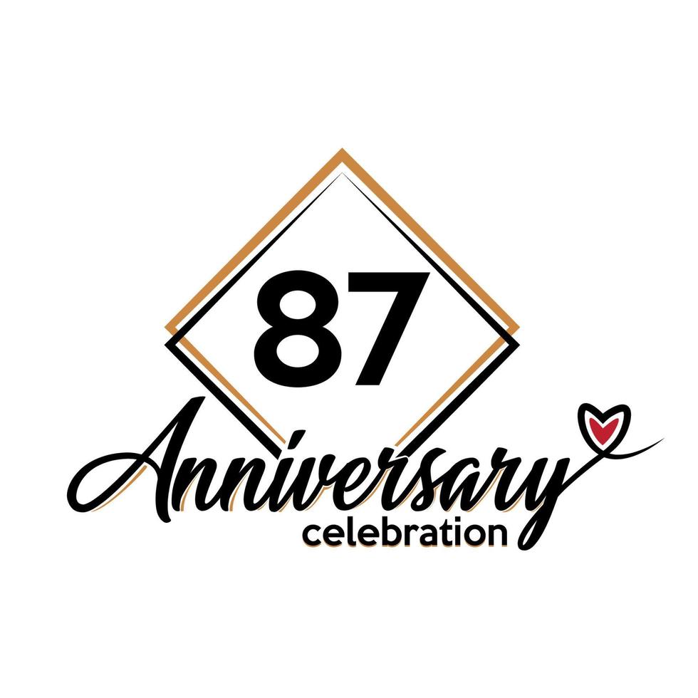 87 years anniversary celebration vector template design illustration