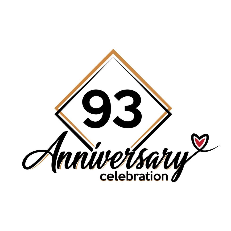 93 years anniversary celebration vector template design illustration