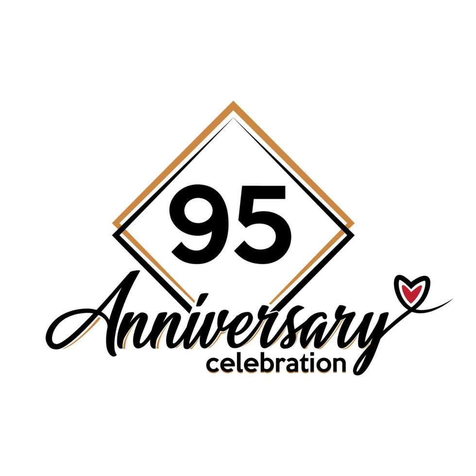 95 years anniversary celebration vector template design illustration