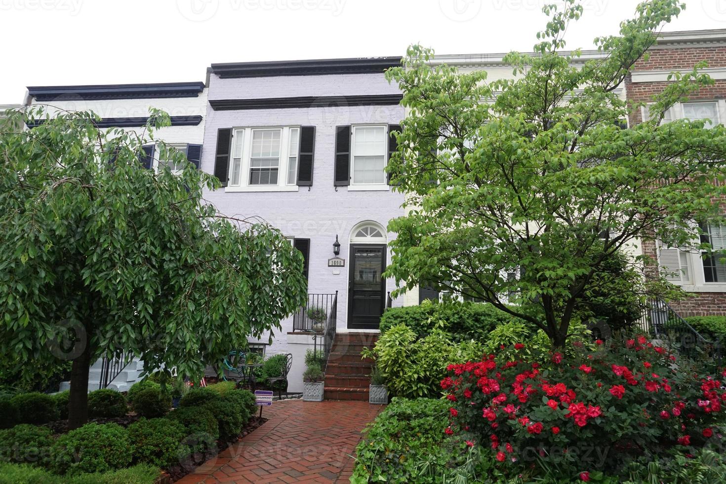 georgetown dc washington houses under the rain photo