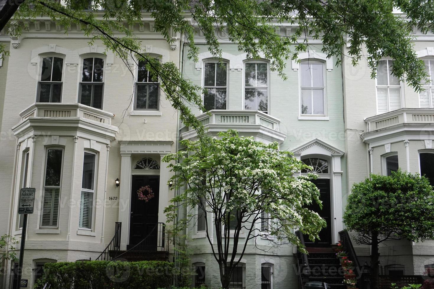 georgetown dc washington houses under the rain photo