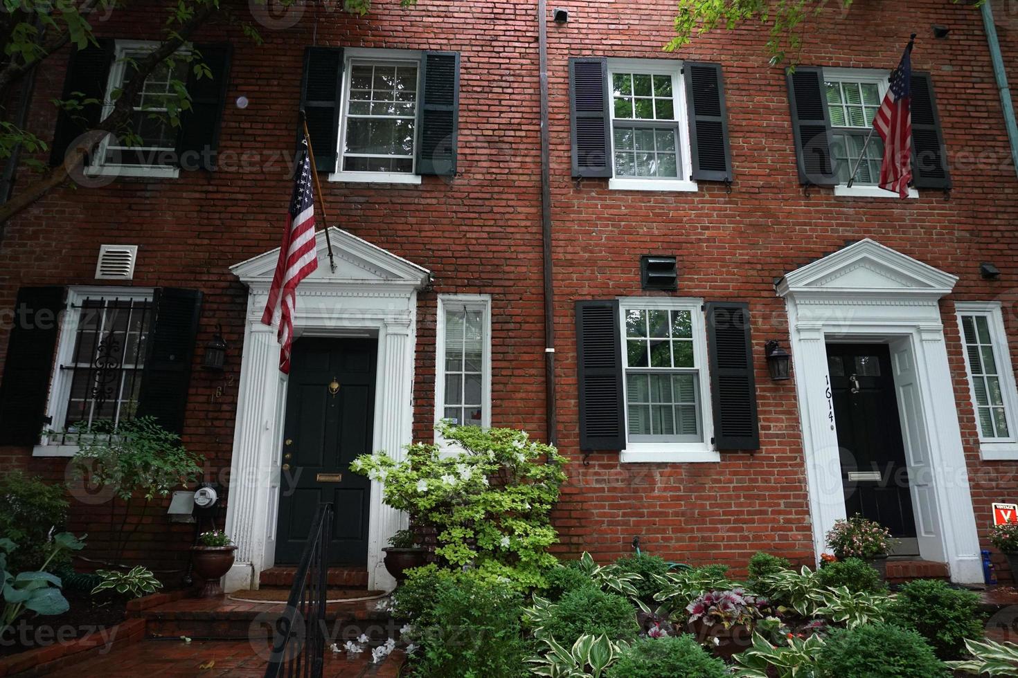 georgetown dc washington houses under the rain photo