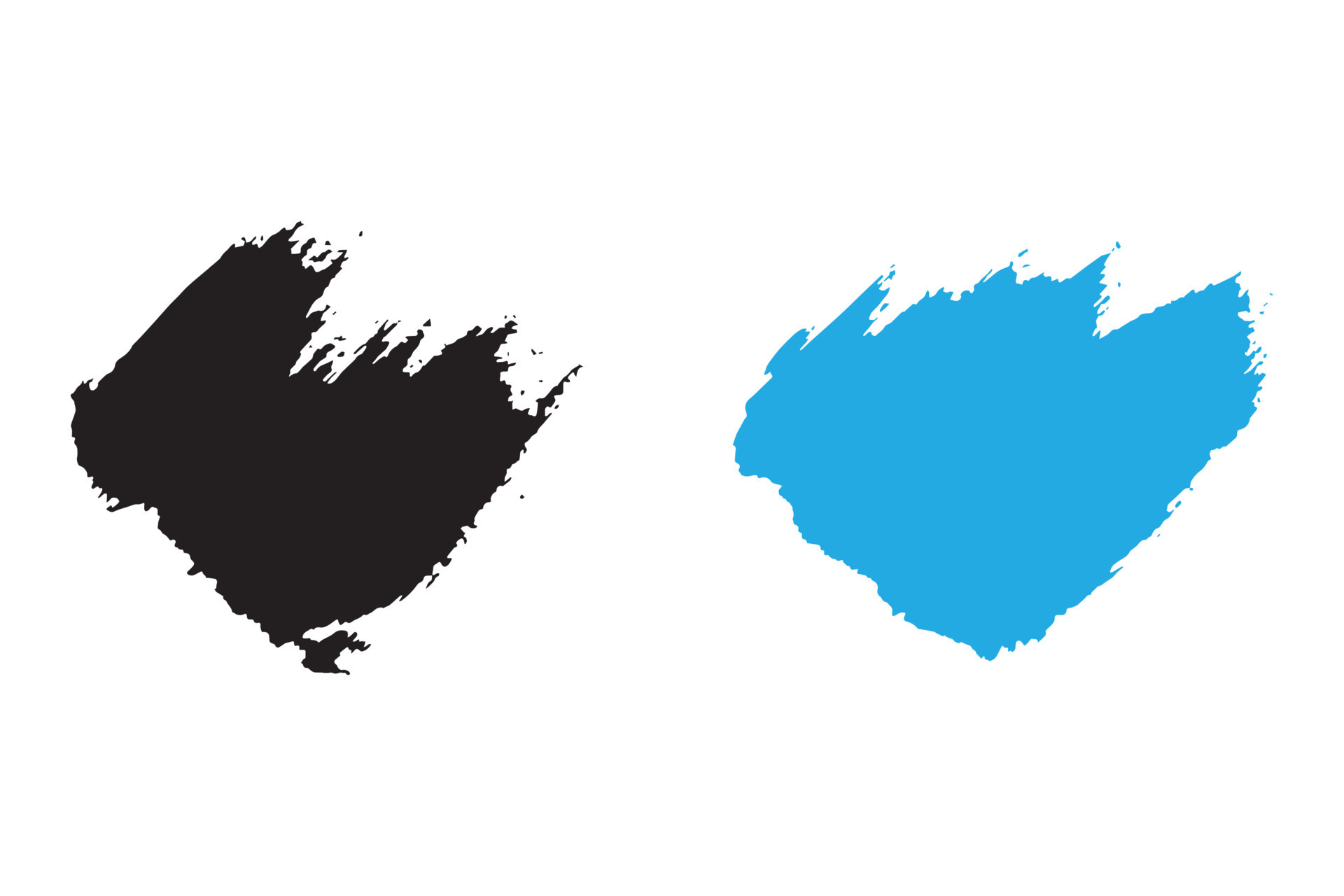 Colorful grungy paint brush, dirty brush effect, Rusty paint brush