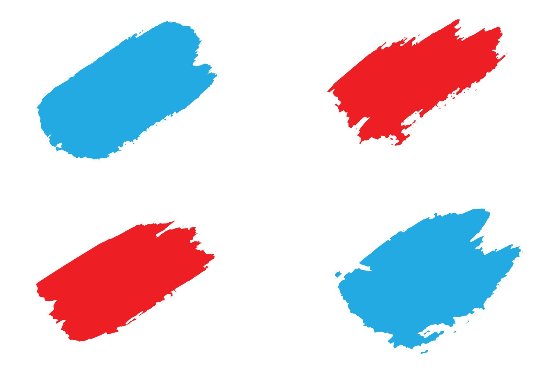 Colorful grungy paint brush, dirty brush effect, Rusty paint brush