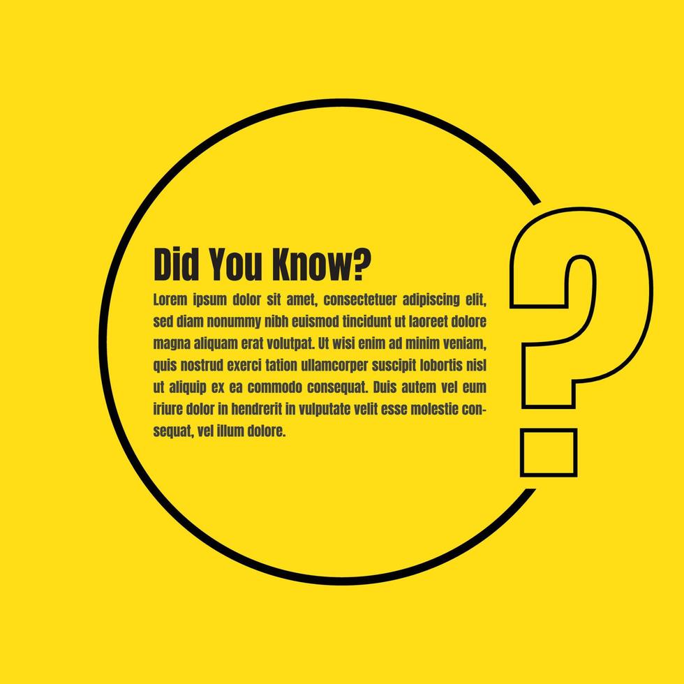 Did you know question design illustration, did you know vector sign