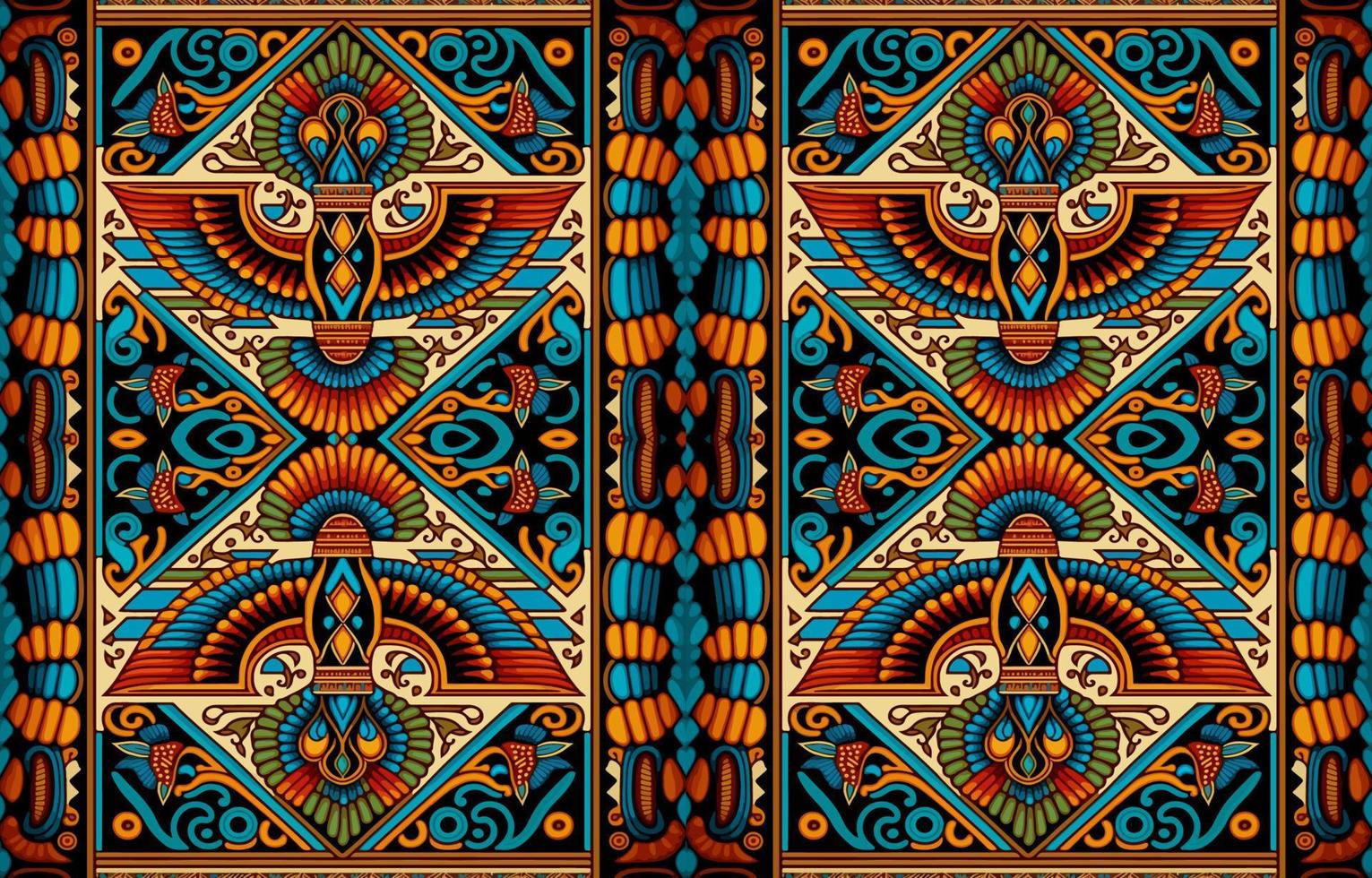 egipcio tela modelo. resumen indígena línea Arte para antiguo Egipto. egipcio textil vector ilustración florido elegante lujo estilo. Arte impresión diseño para ropa, alfombra, fondo de pantalla, fondo.