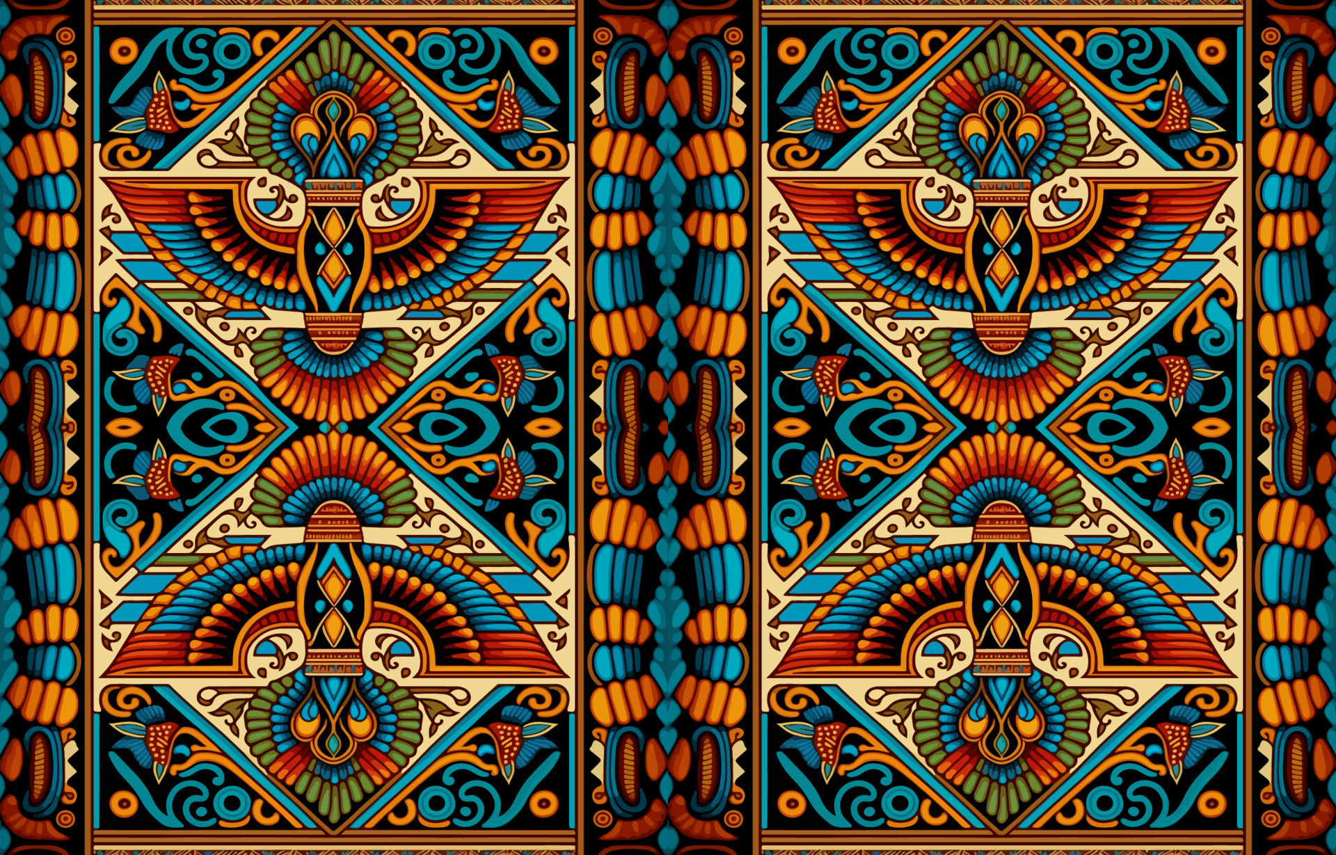 Egyptian fabric pattern. Abstract indigenous line art for ancient Egypt