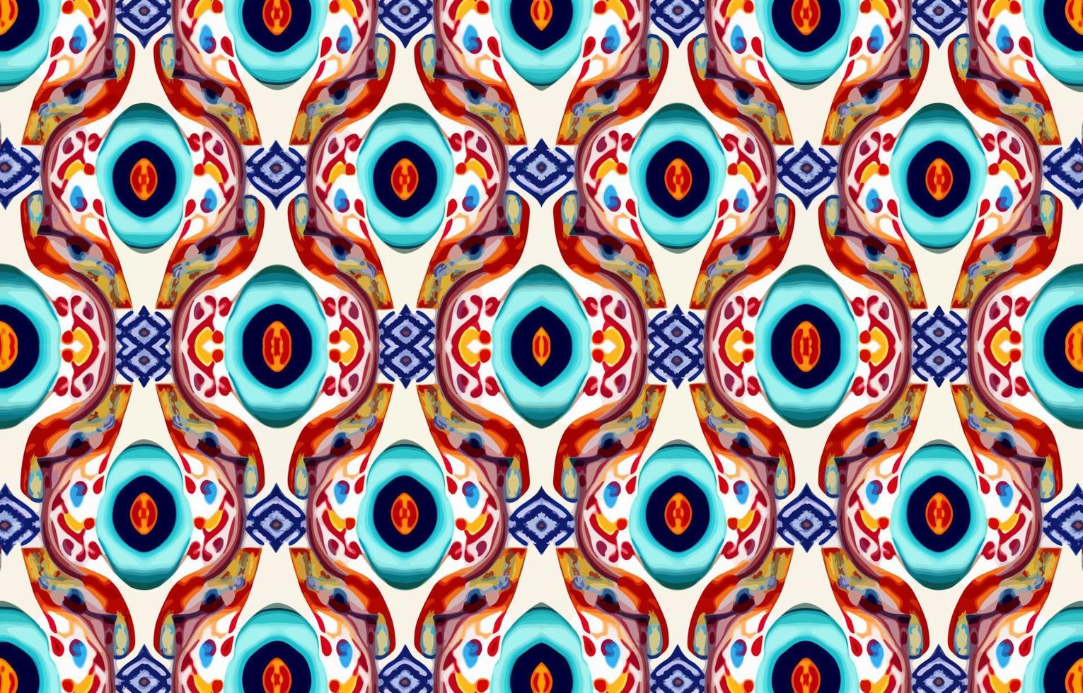 Blurred porcelain seamless fabric pattern. Abstract traditional folk ikat antique porcelain graphic line. Texture textile vector illustration ornate elegant luxury vintage retro style.