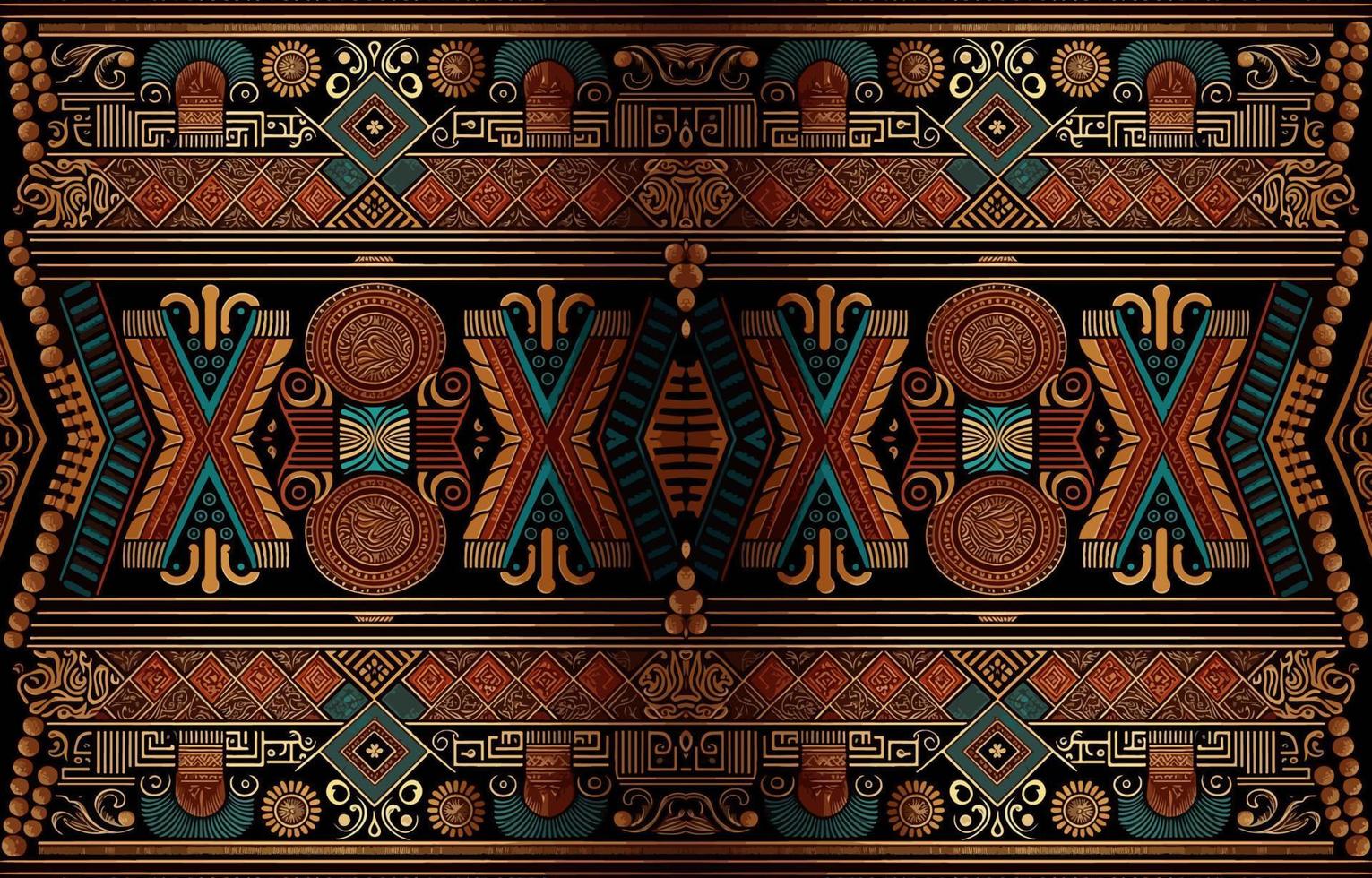 Egyptian fabric pattern. Abstract indigenous line art for ancient Egypt. Egyptian textile vector illustration ornate elegant luxury style. Art print design for clothing, carpet, wallpaper, backdrop.