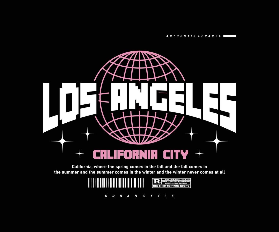 Los Angeles slogan with  Retro style, Graphic Design for streetwear and urban style t-shirts design, hoodies, etc vector