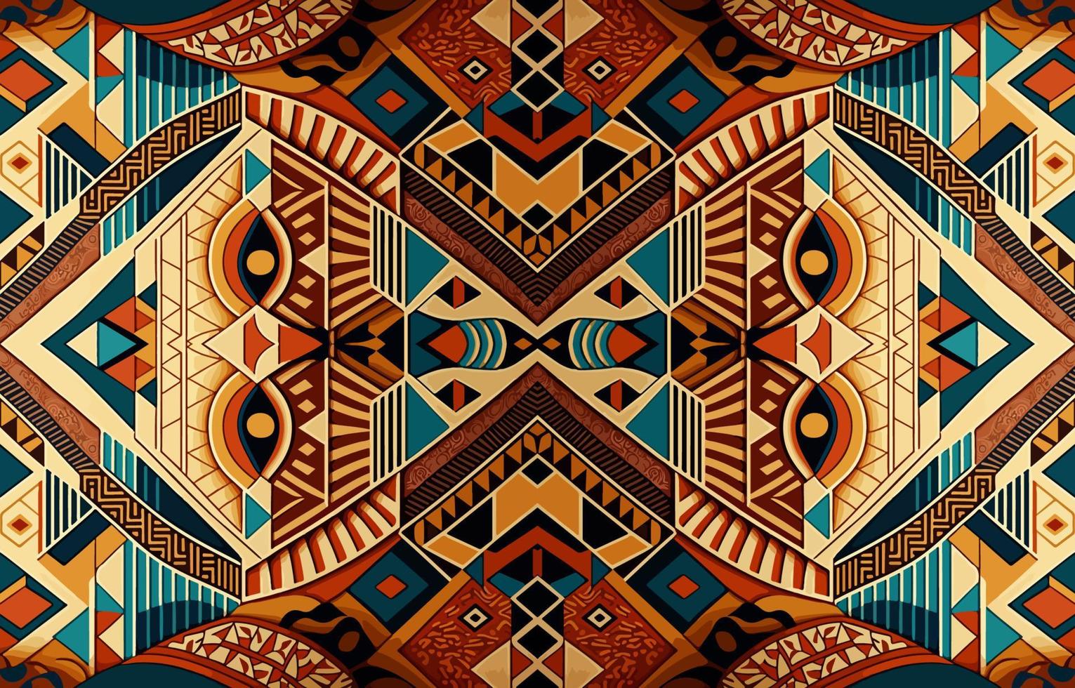 Egyptian fabric pattern. Abstract indigenous line art for ancient Egypt. Egyptian textile vector illustration ornate elegant luxury style. Art print design for clothing, carpet, wallpaper, backdrop.