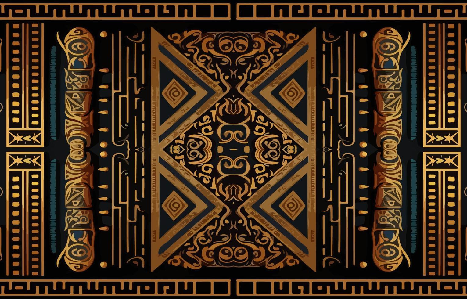 Egyptian fabric pattern. Abstract indigenous line art for ancient Egypt. Egyptian textile vector illustration ornate elegant luxury style. Art print design for clothing, carpet, wallpaper, backdrop.