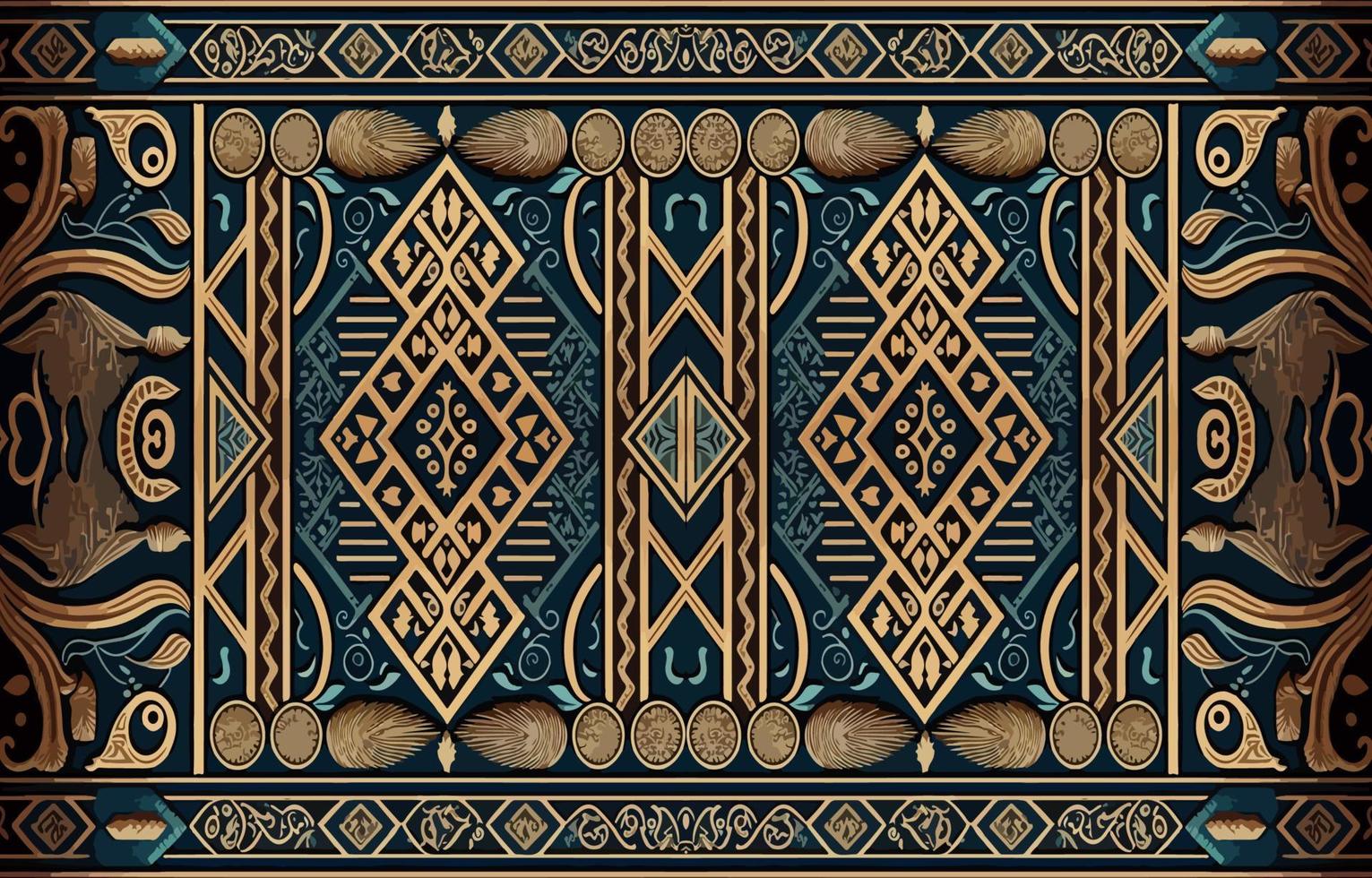 Egyptian fabric pattern. Abstract indigenous line art for ancient Egypt. Egyptian textile vector illustration ornate elegant luxury style. Art print design for clothing, carpet, wallpaper, backdrop.