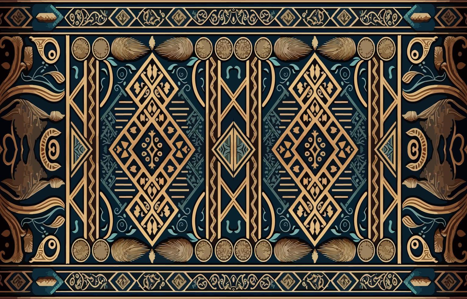 Egyptian fabric pattern. Abstract indigenous line art for ancient Egypt. Egyptian textile vector illustration ornate elegant luxury style. Art print design for clothing, carpet, wallpaper, backdrop.