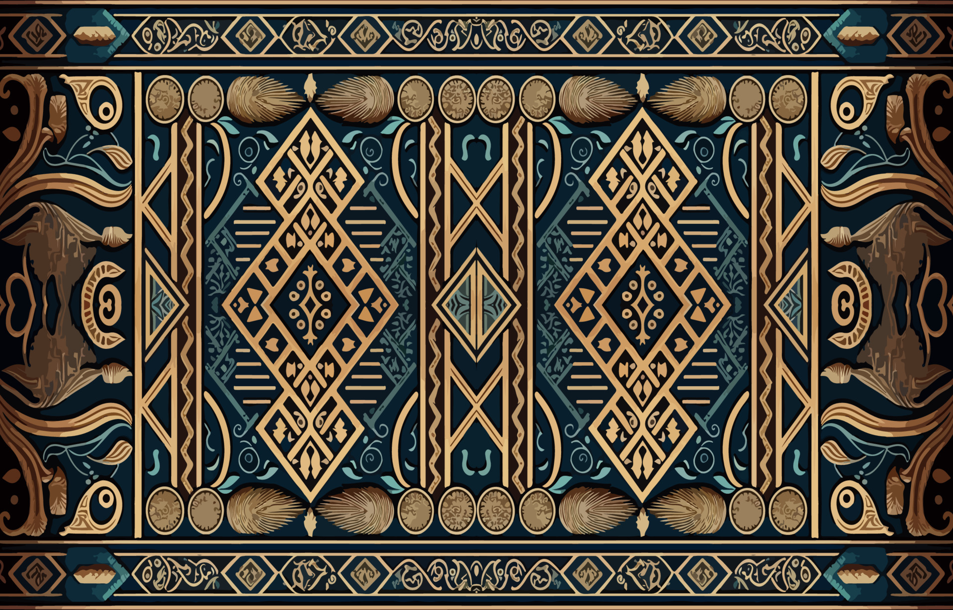 Egyptian fabric pattern. Abstract indigenous line art for ancient Egypt