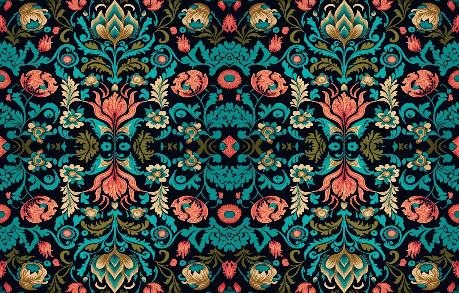 Floral seamless fabric pattern. Abstract fabric textile line graphic flower antique. Ethnic flowers vector ornate elegant luxury vintage retro style. Floral art print design for textile, clothing.