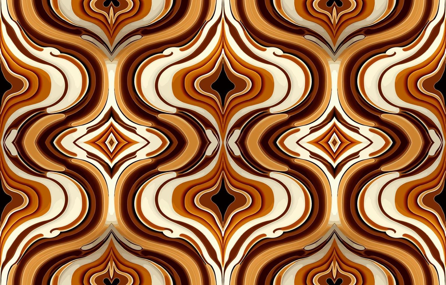 Porcelain seamless fabric pattern bright brown tone. Abstract traditional folk ikat antique porcelain graphic line. Texture textile vector illustration ornate elegant luxury vintage retro style.