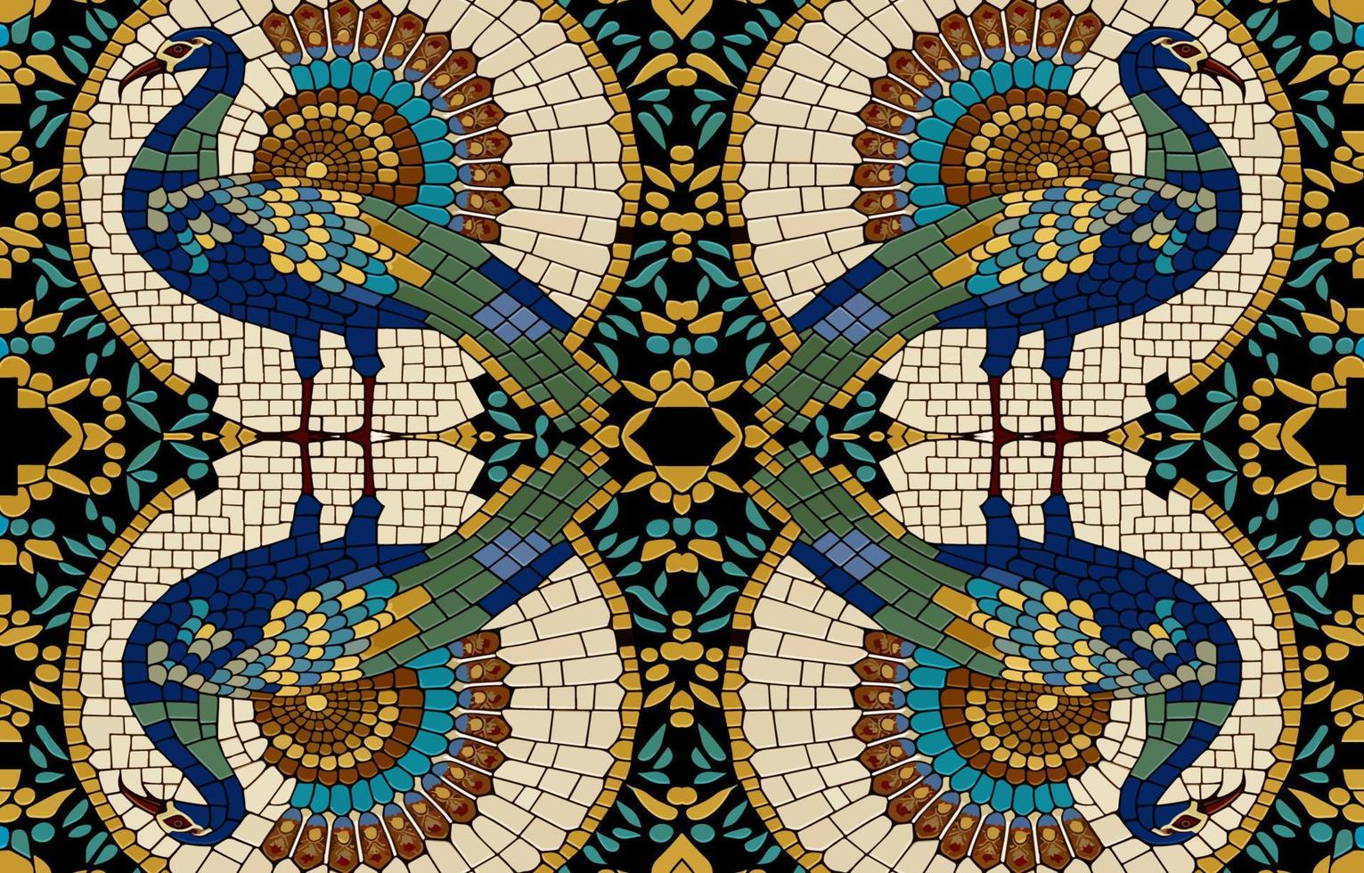 Peacock pheasant turkey mosaic pattern. Abstract folk ethnic tribal geometric graphic line. Texture textile fabric seamless patterns vector illustration. Ornate elegant luxury vintage retro style.