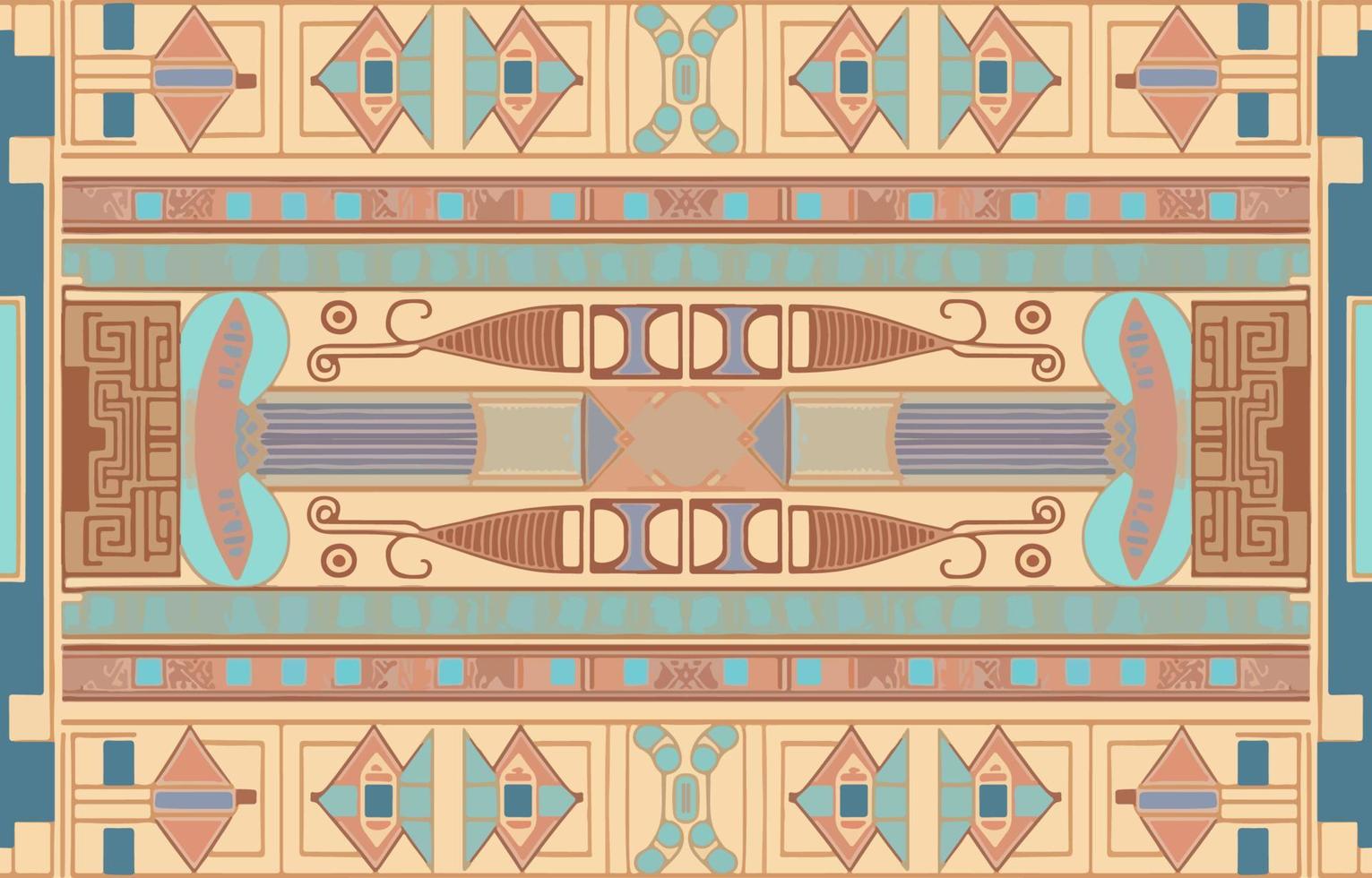 egipcio tela modelo Clásico pastel colores. resumen indígena línea Arte para antiguo Egipto. egipcio textil vector ilustración antiguo antiguo Clásico retro estilo. diseño para ropa, fondo, etc.