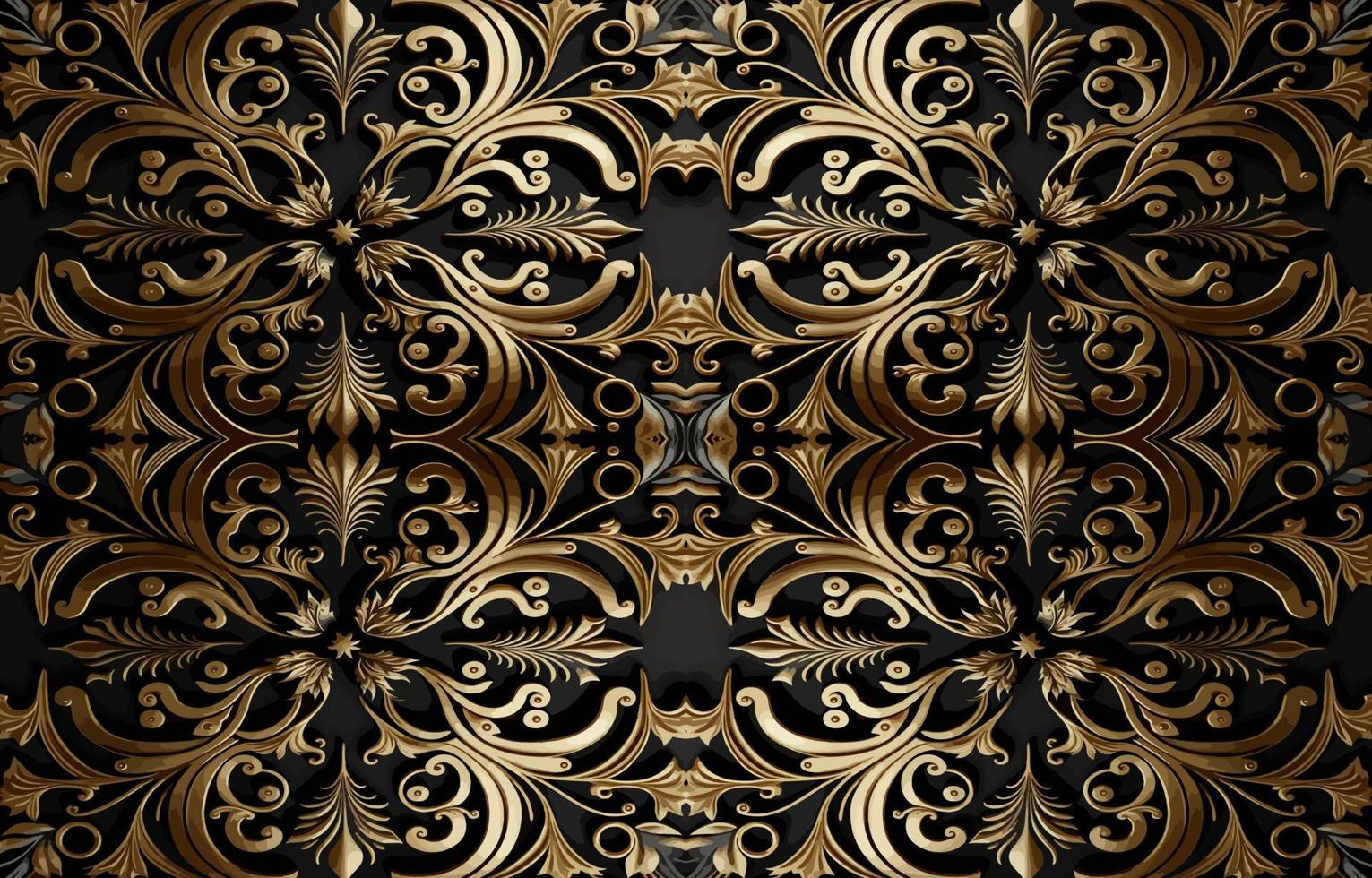 dorado y negro sin costura tela modelo. resumen tradicional gente antiguo Clásico retro étnico gráfico línea. tela textil vector ilustración florido elegante lujo estilo. Arte impresión para antecedentes.