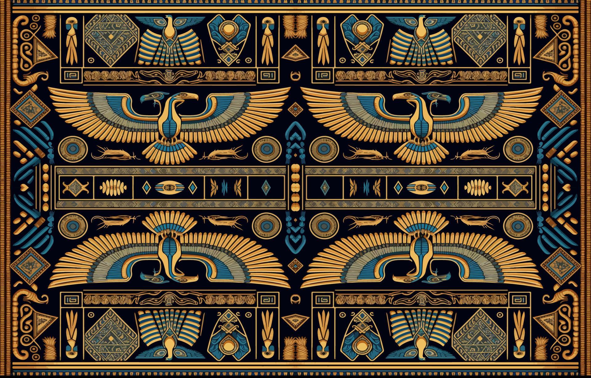 Egyptian fabric pattern. Abstract indigenous line art for ancient Egypt