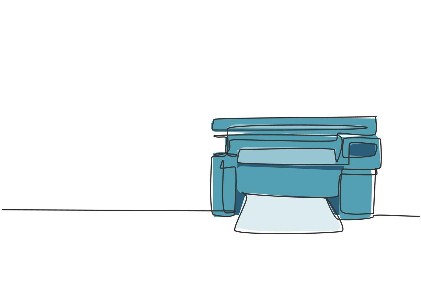 un dibujo de una sola línea de impresora láser digital para empresa comercial. concepto de herramientas de equipo de oficina en casa pequeña de electricidad. Ilustración de diseño de vector de dibujo gráfico de línea continua dinámica