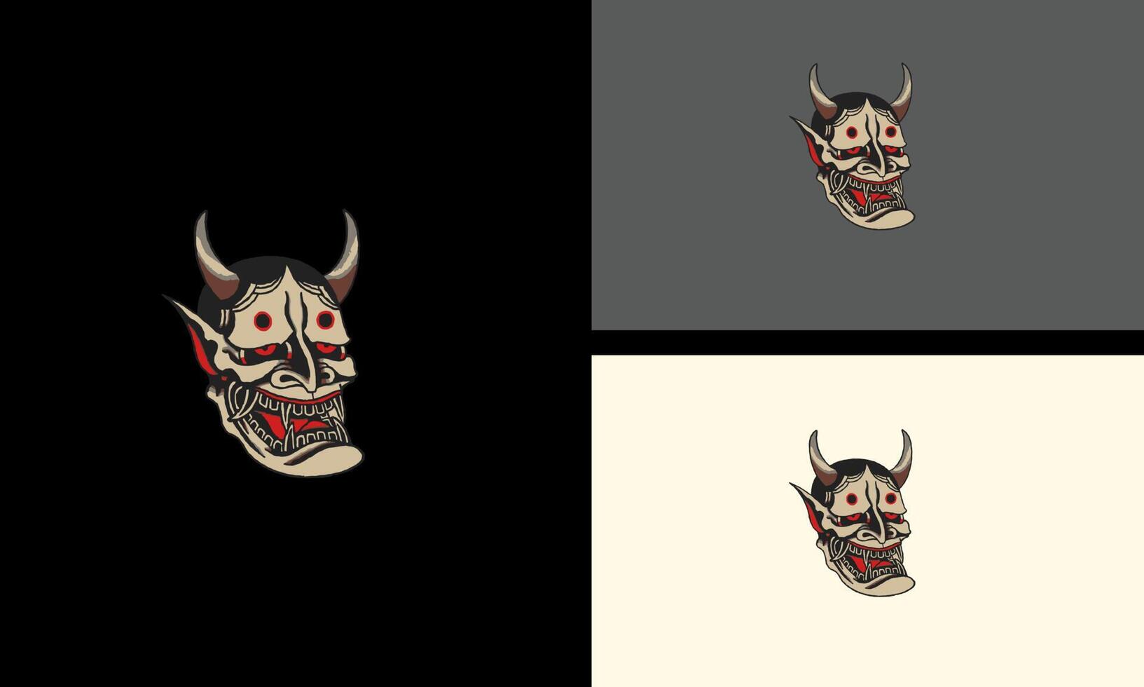head devil with horn vector illustration mascot design