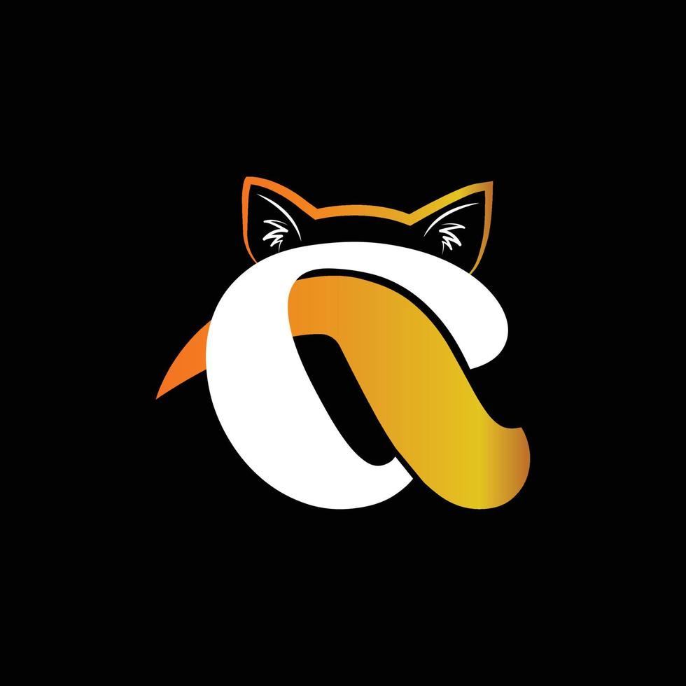 letra C gato mascota animal tipo logo símbolos o logotipos adecuado para mascota tienda marca identidad logo vector