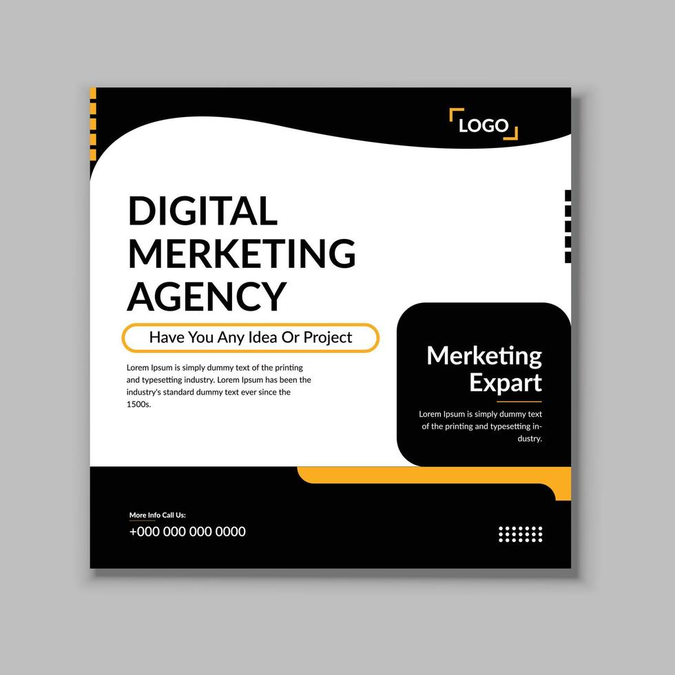Digital business marketing, Corporate Square Agency Posts, social media, Flyer Template vector