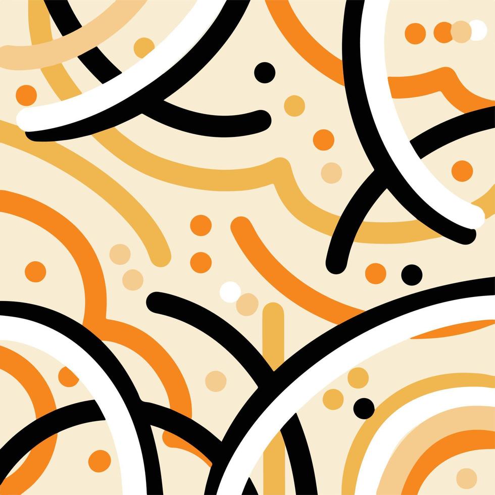 negro y naranja aleatorio resumen línea negrita decoración vector fondo de pantalla aislado en cuadrado modelo para social medios de comunicación plantilla, papel y textil bufanda imprimir, envase papel, póster.