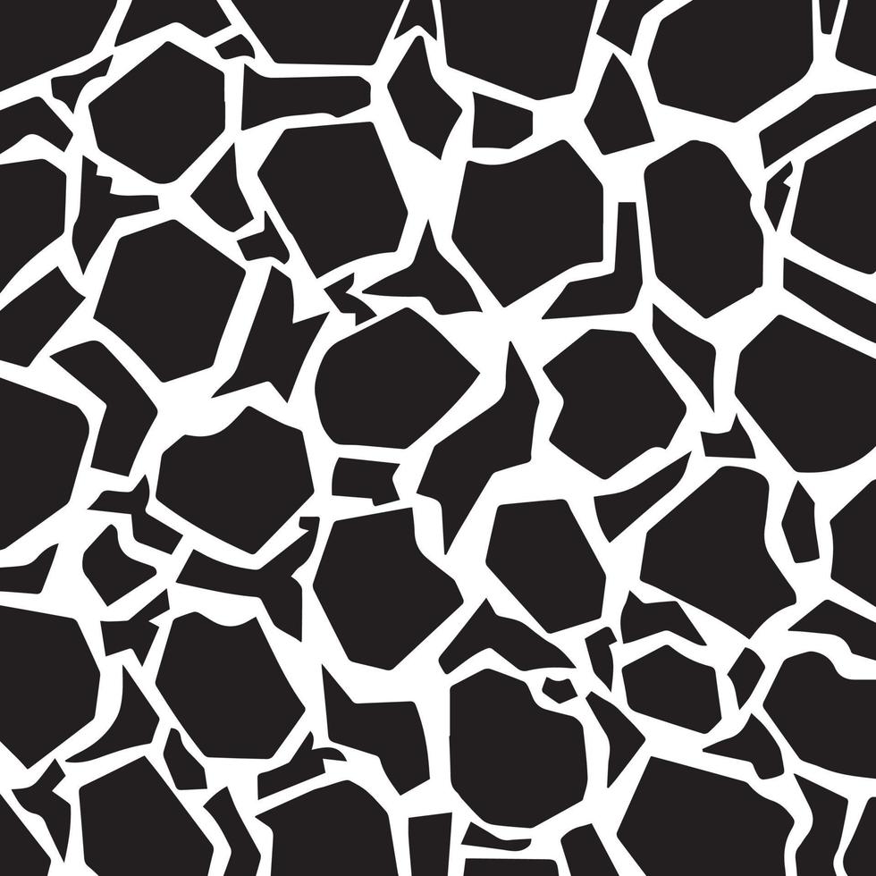 Black and white bold simple and flat giraffe like pattern skin decorative vector background isolated on square background for social media template, paper and textile scarf print, wrapping paper.