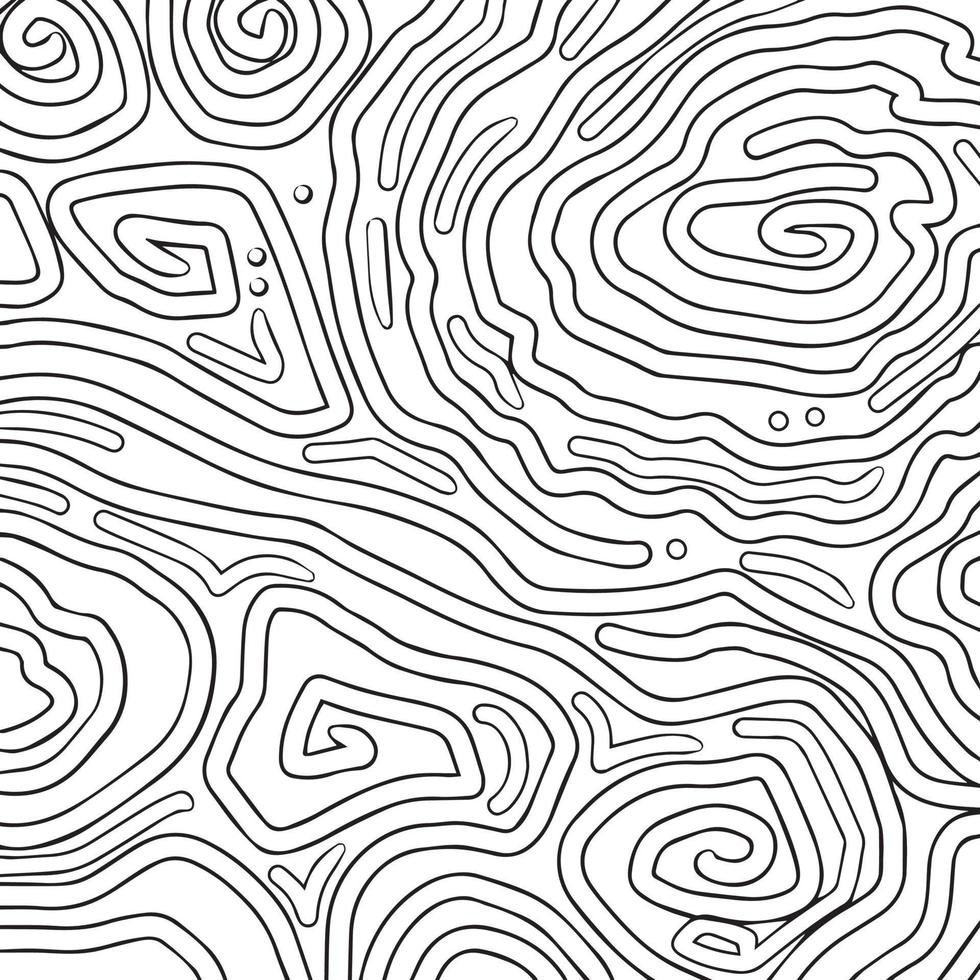 Black and white outline pattern abstract random decoration vector pattern isolated on square template for social media template, paper and textile scarf print, wrapping paper, poster.