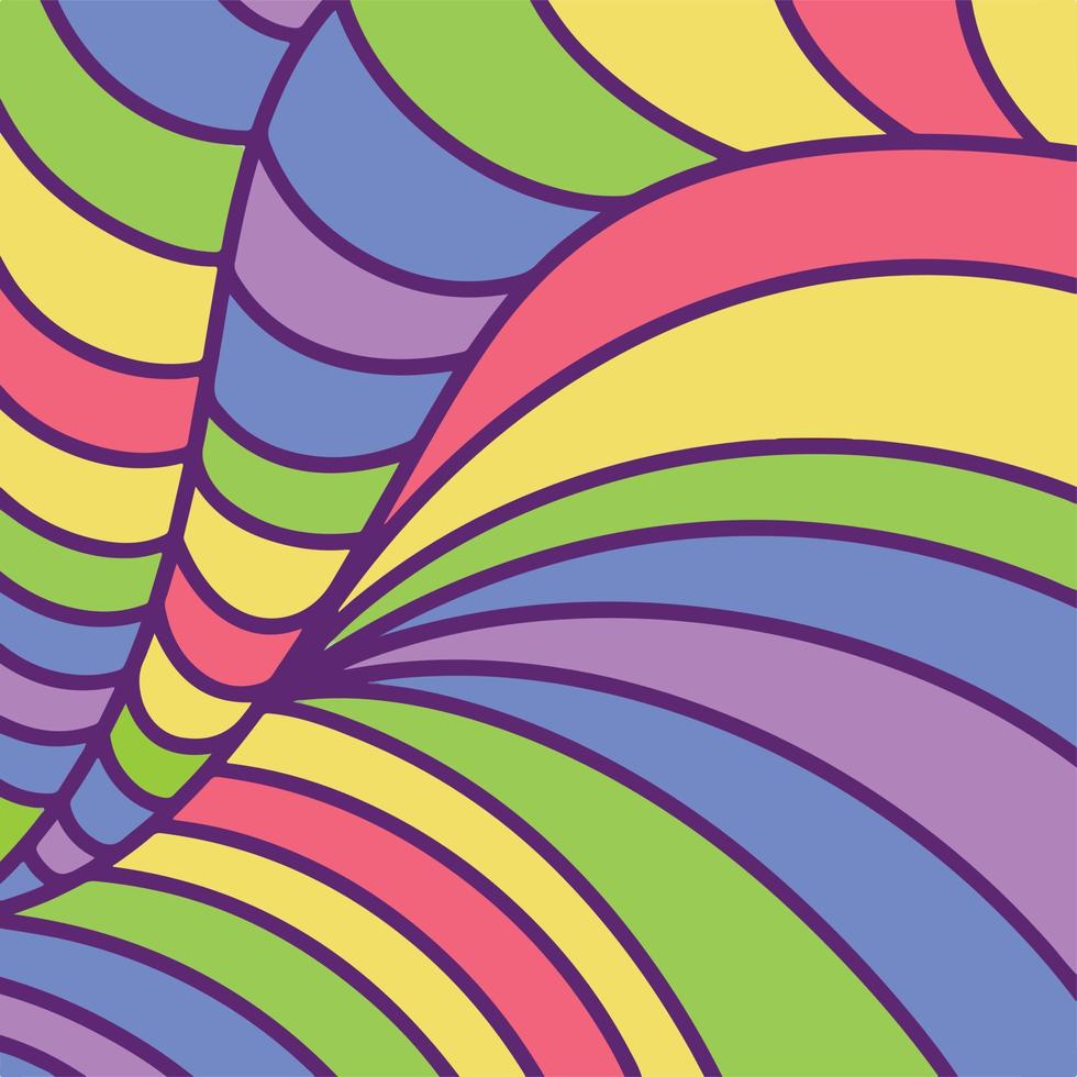 Rainbow simple flat and solid fluid line decorated vector background isolated on square template for social media template, paper and textile scarf print, wrapping paper, poster.