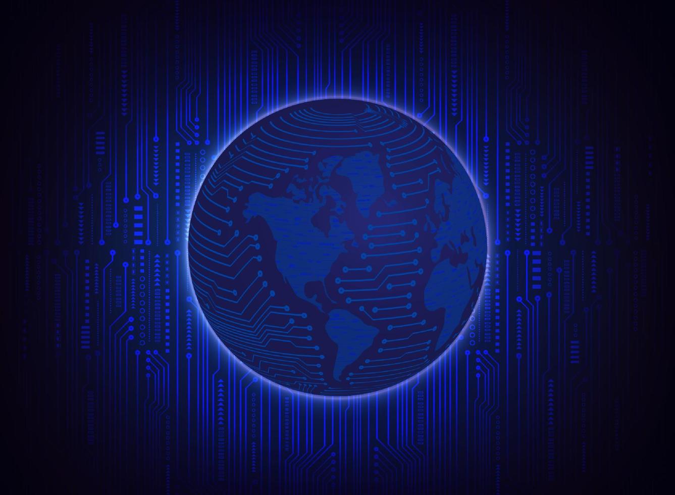 Modern Holographic Globe on Technology Background vector