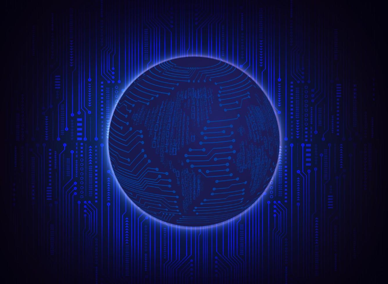 Modern Holographic Globe on Technology Background vector